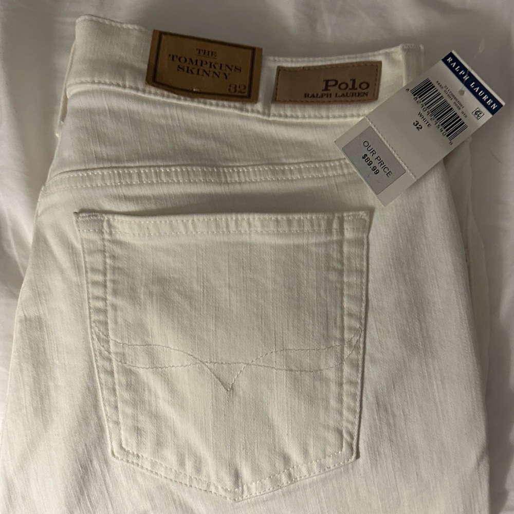 Polo by Ralph Lauren White Tompkins Skinny Jeans